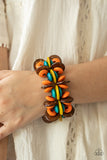 Caribbean Canopy - Multi-Colored Wooden Bracelet Paparazzi