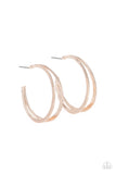 Rustic Curves - Rose Gold Earrings Paparazzi