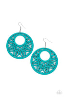 Tropical Reef - Blue Wooden Earrings Paparazzi