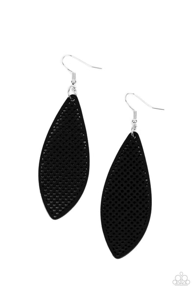 Surf Scene - Black Wooden Earrings Paparazzi