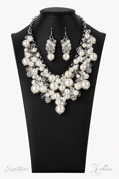 The Janie White Necklace Paparazzi 2021 Zi Collection