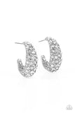 Glamorously Glimmering - White Earrings Paparazzi