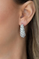 Glamorously Glimmering - White Earrings Paparazzi