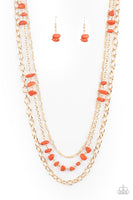 Artisanal Abundance - Orange Necklace Paparazzi