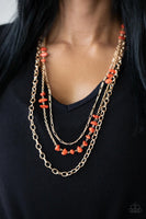 Artisanal Abundance - Orange Necklace Paparazzi