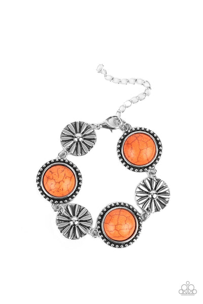 Fredonia Flower Patch - Orange Bracelet Paparazzi