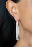 Bossy and Glossy - White Hoop Earring Paparazzi