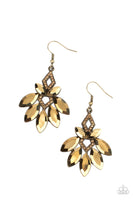 Galaxy Grandeur - Brass Earrings Paparazzi