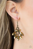 Galaxy Grandeur - Brass Earrings Paparazzi