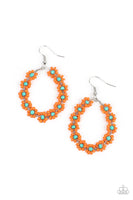 Festively Flower Child - Orange Flower Earrings Paparazzi