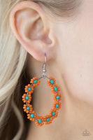 Festively Flower Child - Orange Flower Earrings Paparazzi