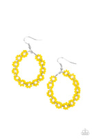 Festively Flower Child - Yellow Seed Bead Earrings Paparazzi