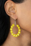 Festively Flower Child - Yellow Seed Bead Earrings Paparazzi