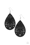 Sunny Incantations - Black Wooden Earrings Paparazzi