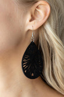 Sunny Incantations - Black Wooden Earrings Paparazzi