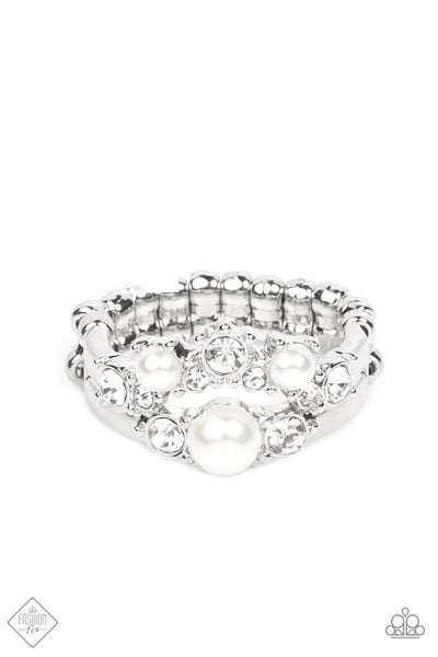 A-List Ambience - White Pearl Ring Paparazzi