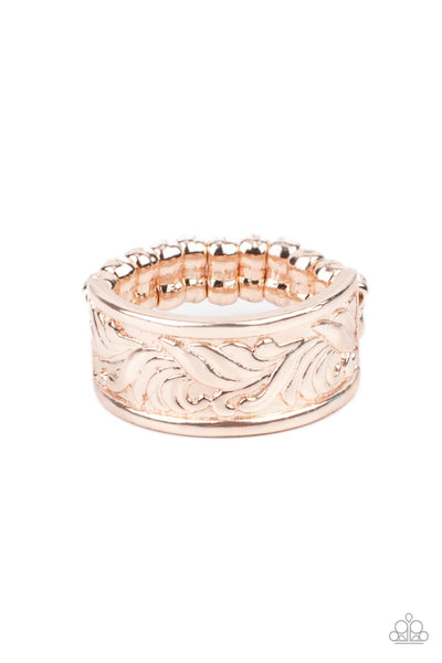 Billowy Bands - Rose Gold Ring Paparazzi