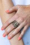 Juxtaposed Jewels - Brass Ring Paparazzi