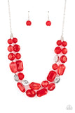 Oceanic Opulence - Red Necklace Paparazzi