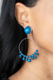 Cabaret Charm - Blue Clip-On Earrings Paparazzi