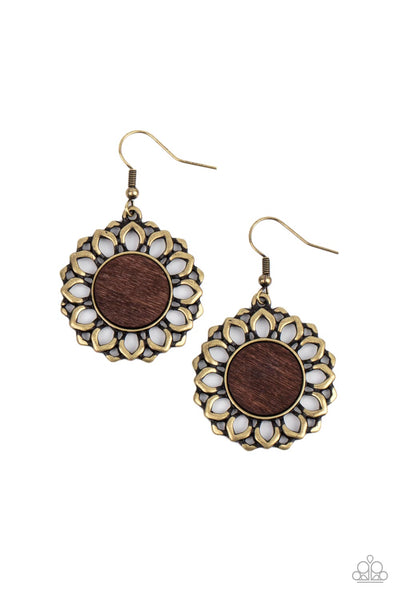 Farmhouse Fashionista - Brass Earrings Paparazzi