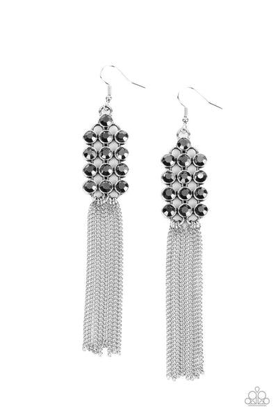 Tasteful Tassel - Silver Earrings Paparazzi