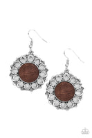 Farmhouse Fashionista - Brown Wooden Earrings Paparazzi