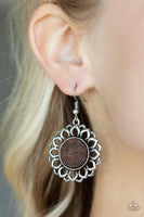 Farmhouse Fashionista - Brown Wooden Earrings Paparazzi