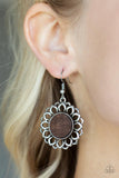 Farmhouse Fashionista - Brown Wooden Earrings Paparazzi