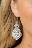 Royal Hustle - White Earrings Paparazzi