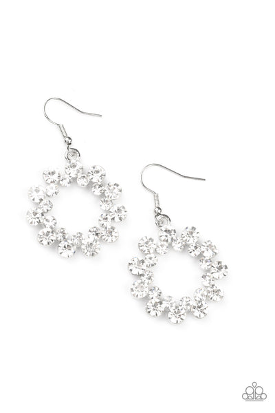 Champagne Bubbles - White Earrings Paparazzi