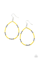 Keep Up The Good BEADWORK - Yellow Earrings Paparazzi