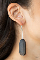 Tamarack Trail - Black Wooden Earrings Paparazzi