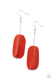 Tamarack Trail - Red Wooden Earrings Paparazzi