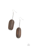 Tamarack Trail - Brown Wooden Earrings Paparazzi