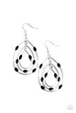 Rippling Rapport - Black Earrings Paparazzi