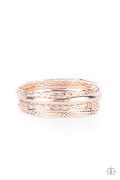 Trophy Texture - Rose Gold Bracelets Paparazzi