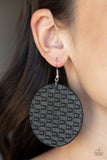 WEAVE Me Out Of It - Black Earrings Paparazzi