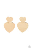 Heart-Racing Refinement - Gold Heart Earrings Paparazzi