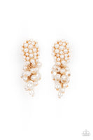 Fabulously Flattering - Gold Pearl Earrings Paparazzi