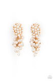 Fabulously Flattering - Gold Pearl Earrings Paparazzi