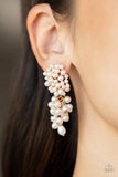 Fabulously Flattering - Gold Pearl Earrings Paparazzi