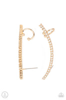 Sleekly Shimmering - Gold Ear Crawler Earrings Paparazzi