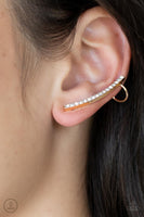 Sleekly Shimmering - Gold Ear Crawler Earrings Paparazzi