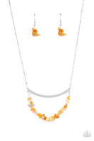 Pebble Prana - Yellow Necklace Paparazzi