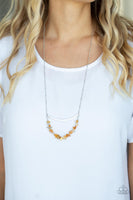 Pebble Prana - Yellow Necklace Paparazzi