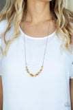 Pebble Prana - Yellow Necklace Paparazzi