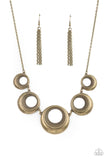Solar Cycle - Brass Necklace Paparazzi