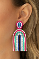 Rainbow Remedy - Multi-Colored Seed bead Earrings Paparazzi