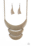 Moonwalk Magic - Brass Necklace Paparazzi
